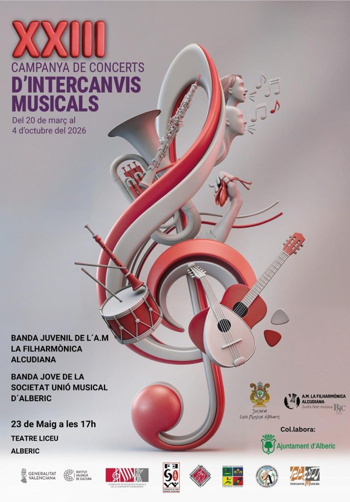 Cartell de la XXIII Campanya de Concerts d'Intercanvis Musicals, 23 de maig a les 17h al Teatre Liceu