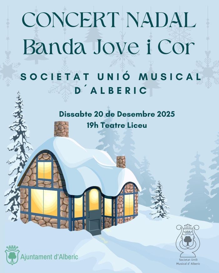 Cartell del Concert de Nadal de la Banda Jove i Cor, 20 de desembre de 2025 al Teatre Liceu